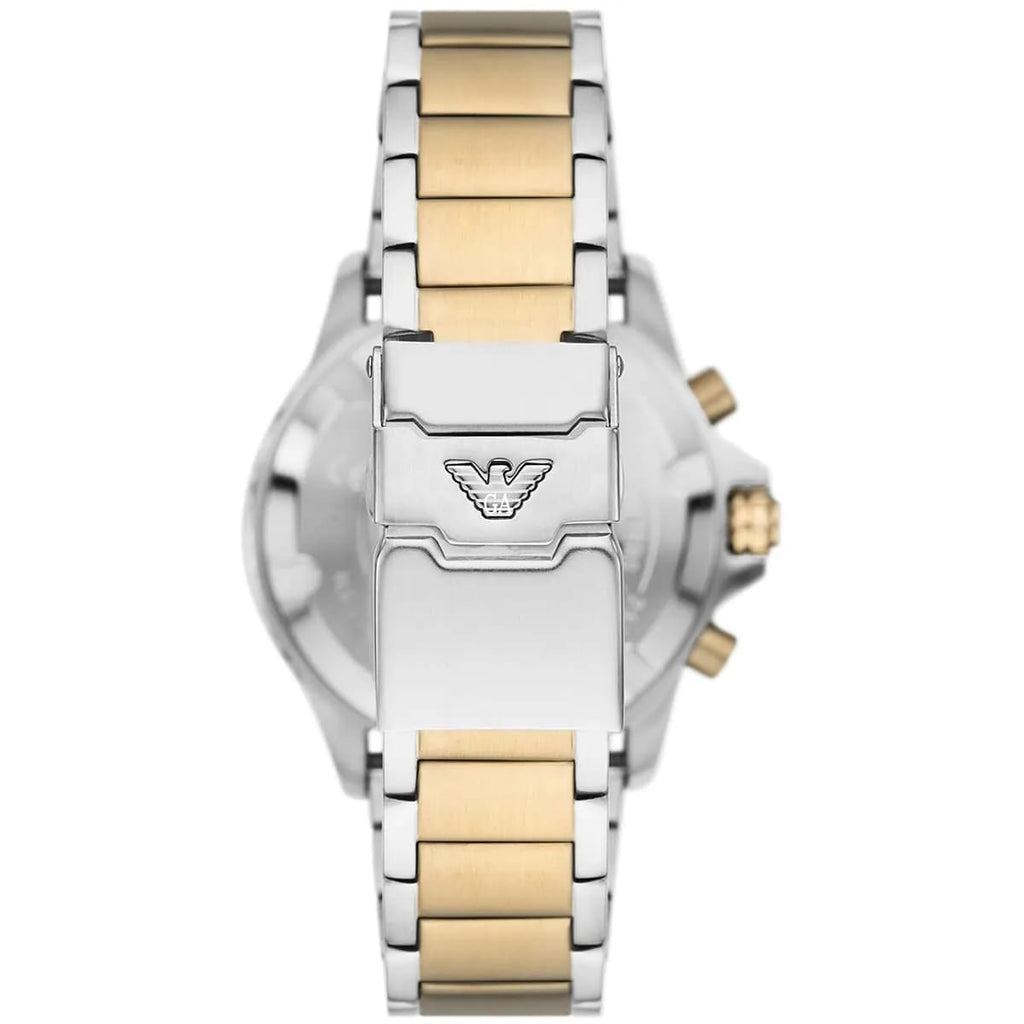 Emporio Armani AR11586 Men’s Green Dial Two-Tone Stainless Steel Diver Chronograph Watch