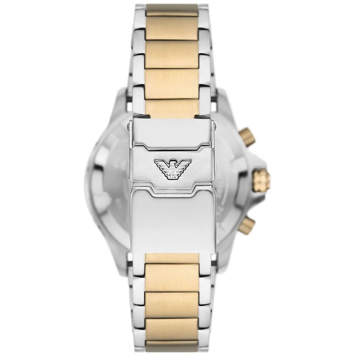 Emporio Armani AR11586 Men’s Green Dial Two-Tone Stainless Steel Diver Chronograph Watch