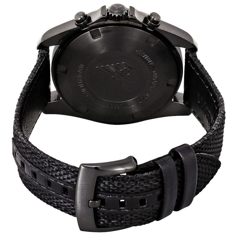 Emporio Armani AR6131 Men’s Black Dial Black Fabric Strap Sigma Chronograph Watch