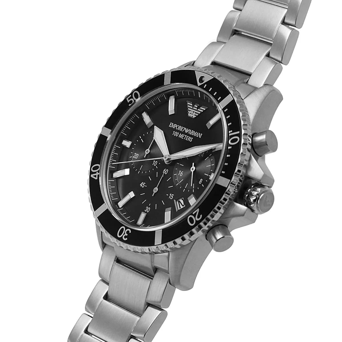 Emporio Armani AR11360 Diver Chronograph Black Dial Silver Stainless Steel Men's Watch