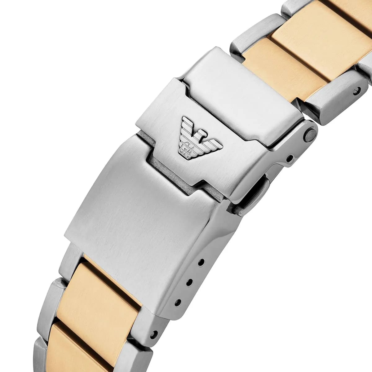 Emporio Armani World Explorer AR11680 Men's Solar Chronograph Black Dial Two-Tone Luxury Watch