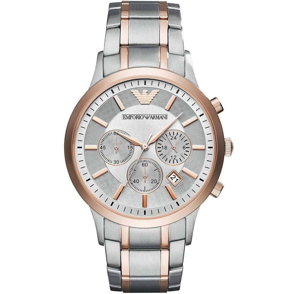 Emporio Armani Renato AR11076 Two-Tone Silver Dial Watch