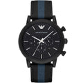 Emporio Armani Luigi AR1948 Chronograph Black Fabric Watch