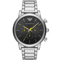 Emporio Armani AR11324 Men’s Black Dial Silver Stainless Steel Chronograph Watch