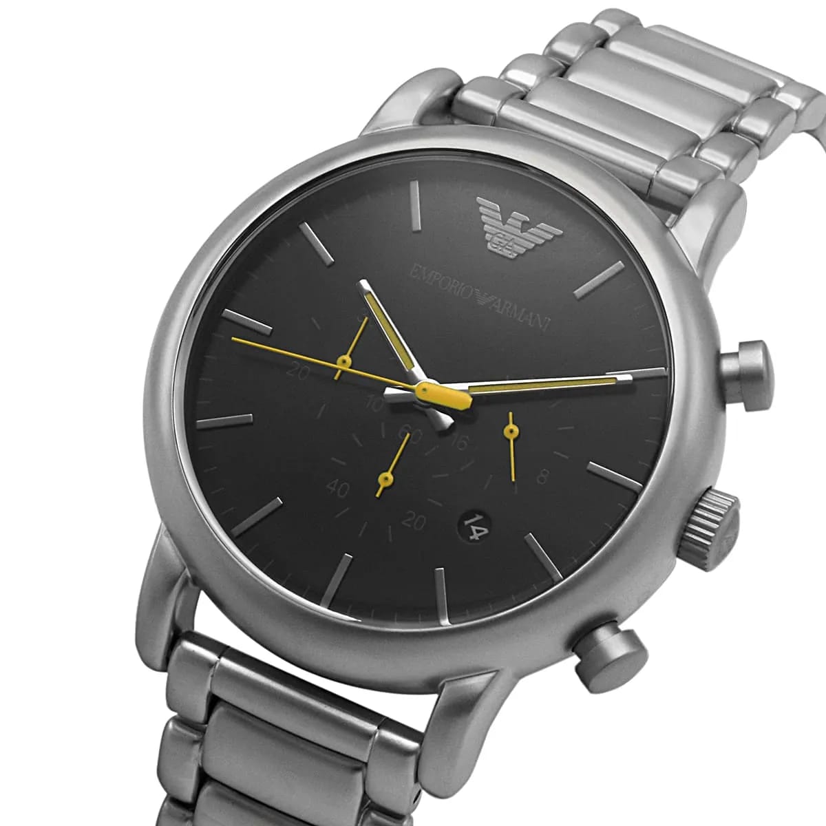 Emporio Armani AR11324 Men’s Black Dial Silver Stainless Steel Chronograph Watch