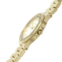 Michael Kors Lennox MK7278 Gold-Tone Watch with Crystal Bezel and Silver Dial