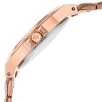 Michael Kors Lennox MK7279 Rose Gold Watch with Crystal Bezel and Silver Dial