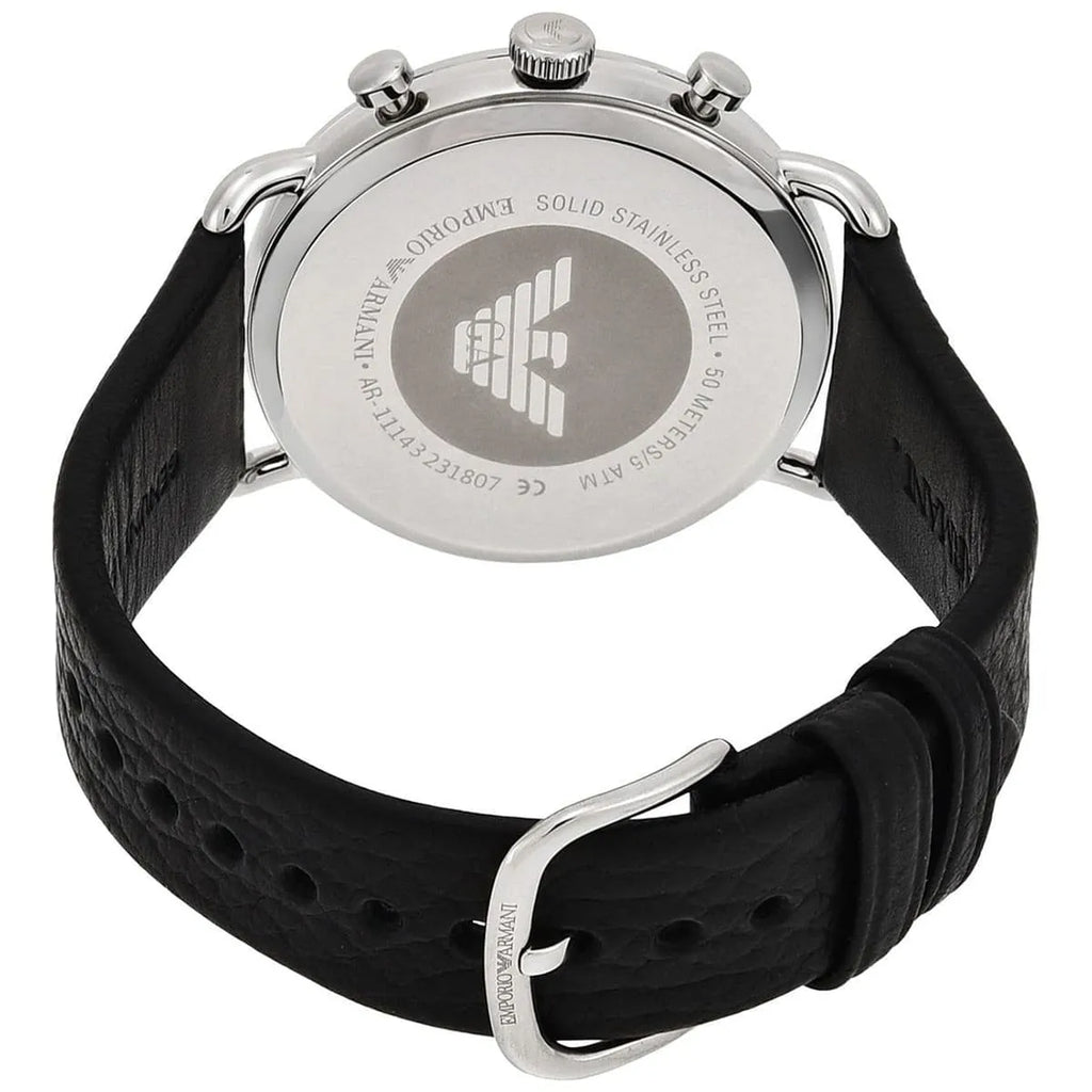 Emporio Armani Aviator AR11143 Black Leather Chronograph Watch
