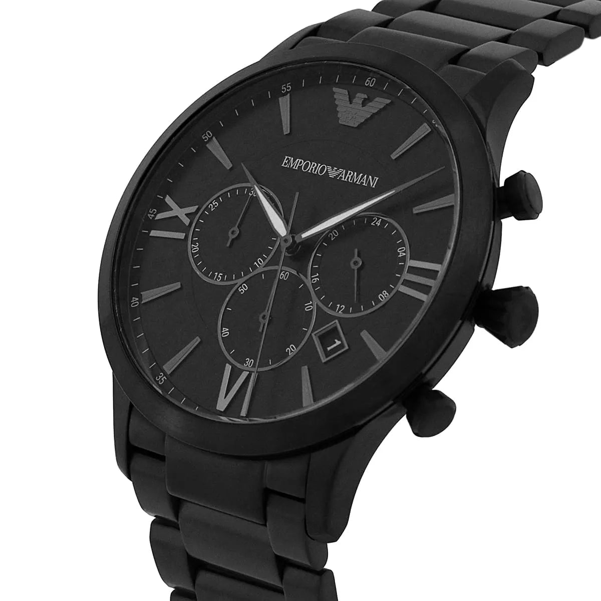 Emporio Armani AR11349 Men’s Black Dial Black Stainless Steel Giovanni Chronograph Watch