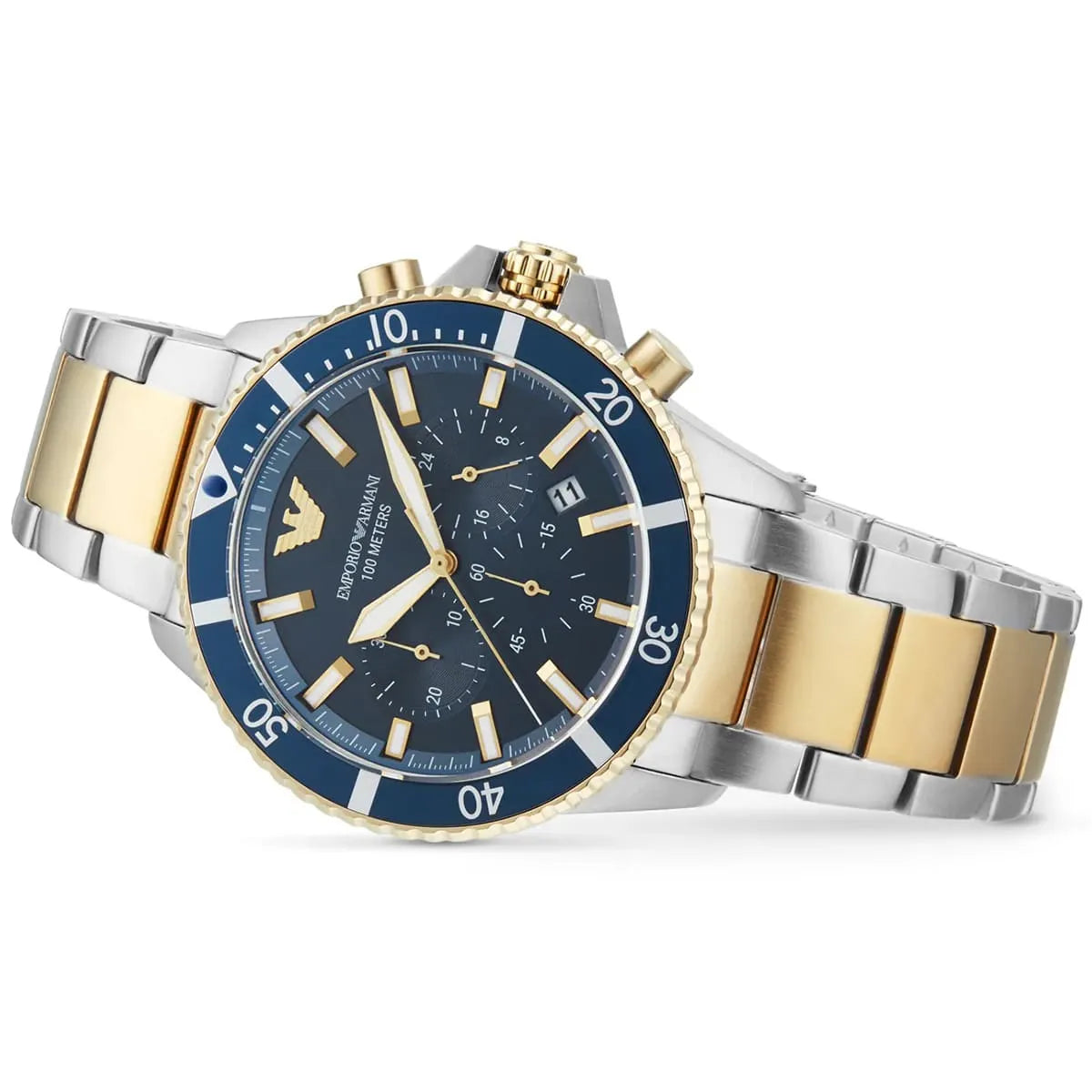 Emporio Armani Diver AR11362 Two-Tone Blue Chronograph Watch