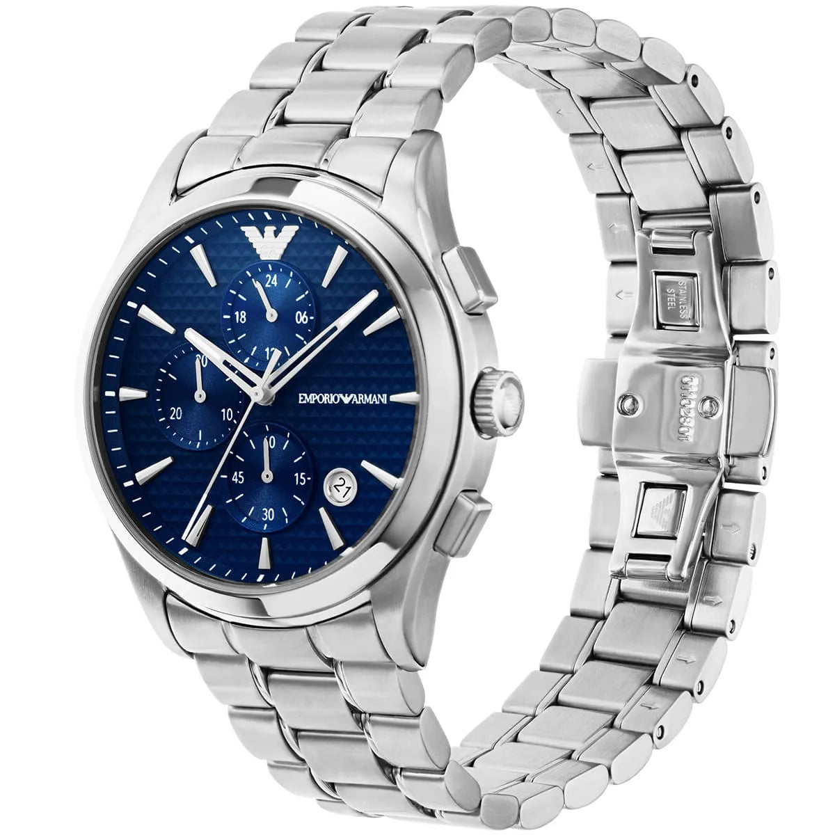 Emporio Armani Paolo AR11528 Textured Blue Dial Watch