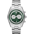 Emporio Armani Racer AR11637 Silver-Tone Green Dial Metal Men's Watch