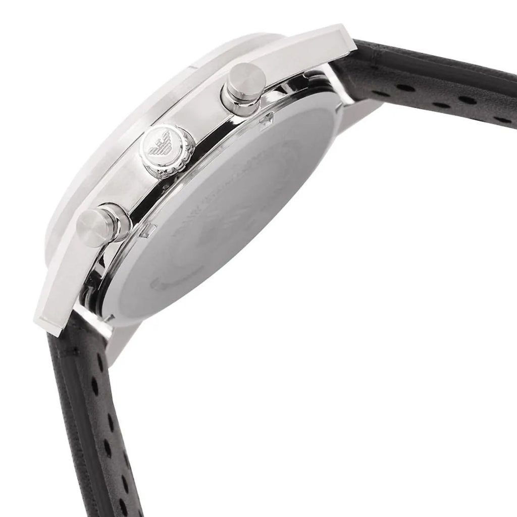 Emporio Armani Racer AR11677 Silver Dial Perforated Leather Men's Watch