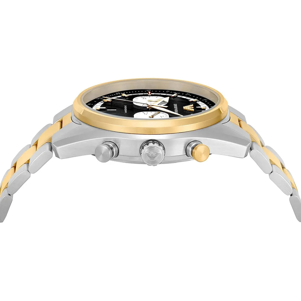 Emporio Armani Racer AR11678 Two-Tone Black Dial Metal Men's Watch