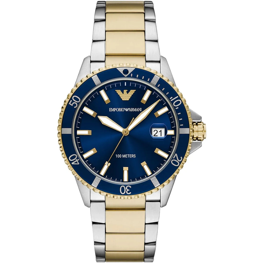 Emporio Armani World Explorer AR11682 Two-Tone Blue Dial Men's Watch