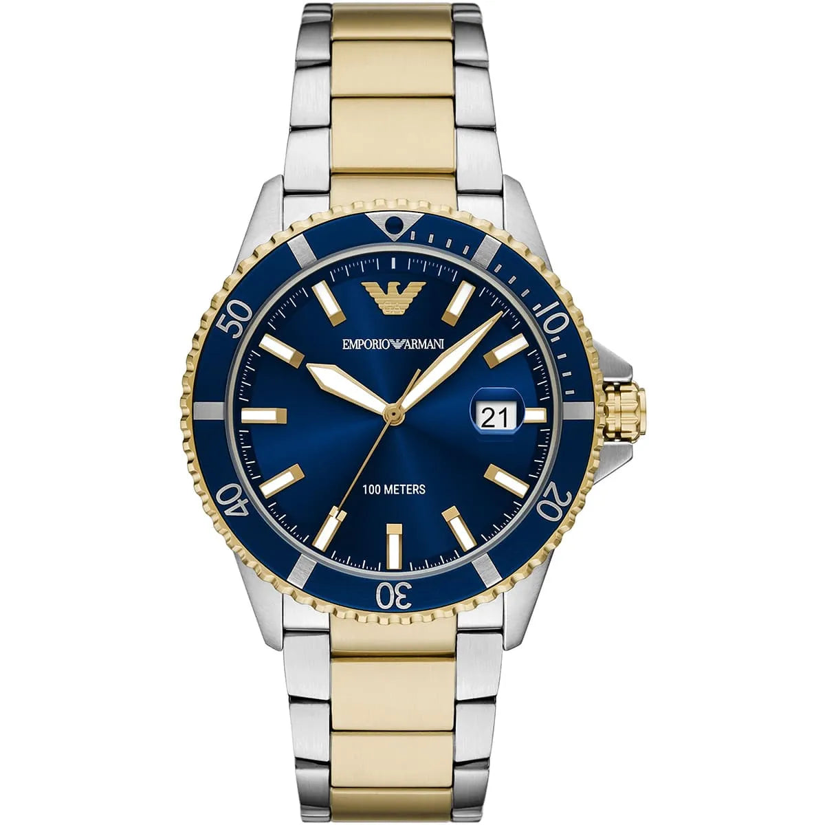 Emporio Armani World Explorer AR11682 Two-Tone Blue Dial Men's Watch