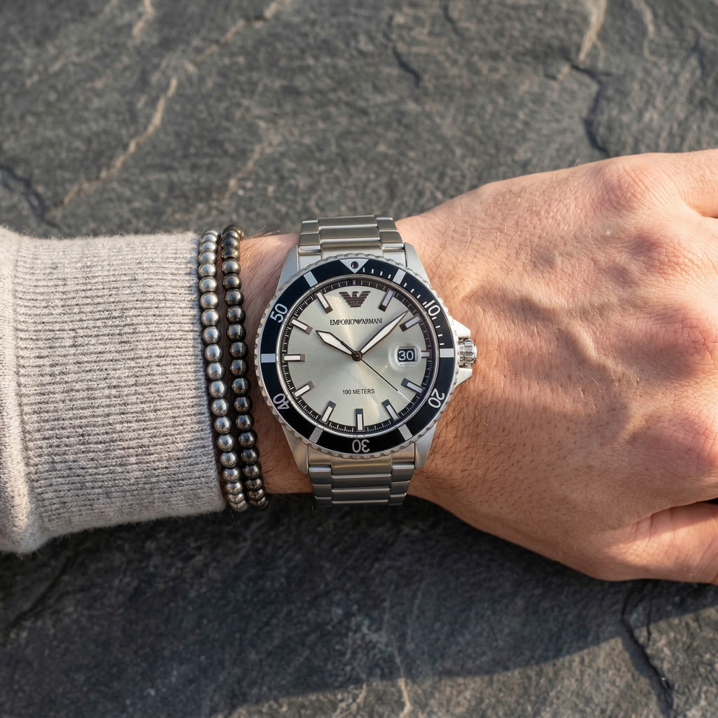 Emporio Armani World Explorer AR11683 All Silver Dial Men's Watch