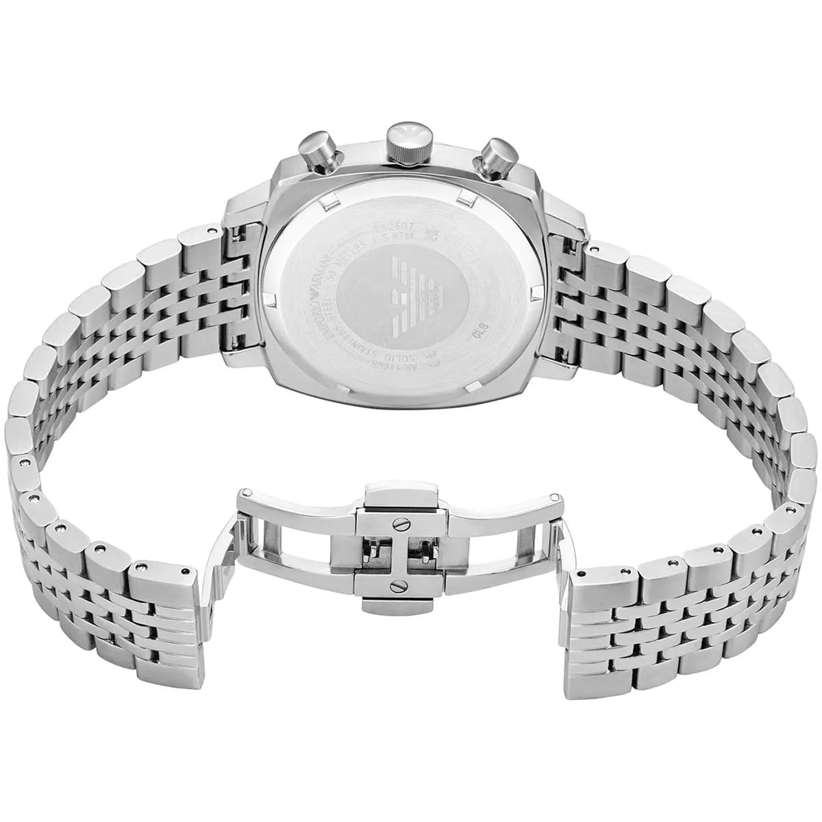 Emporio Armani Carlo Chronograph AR11688 Silver Blue Dial Metal Men's Watch