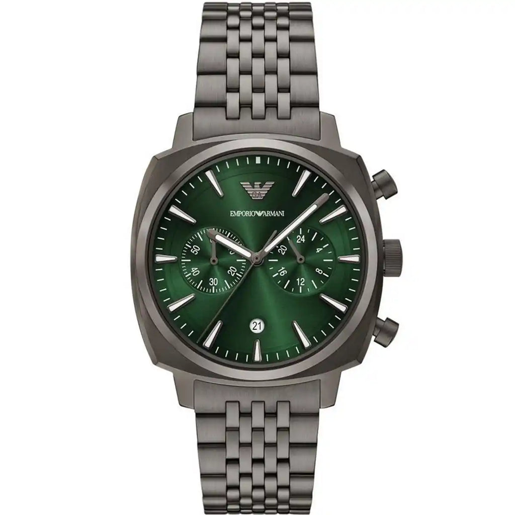 Emporio Armani Carlo Chronograph AR11689 Gunmetal Green Dial Men's Watch