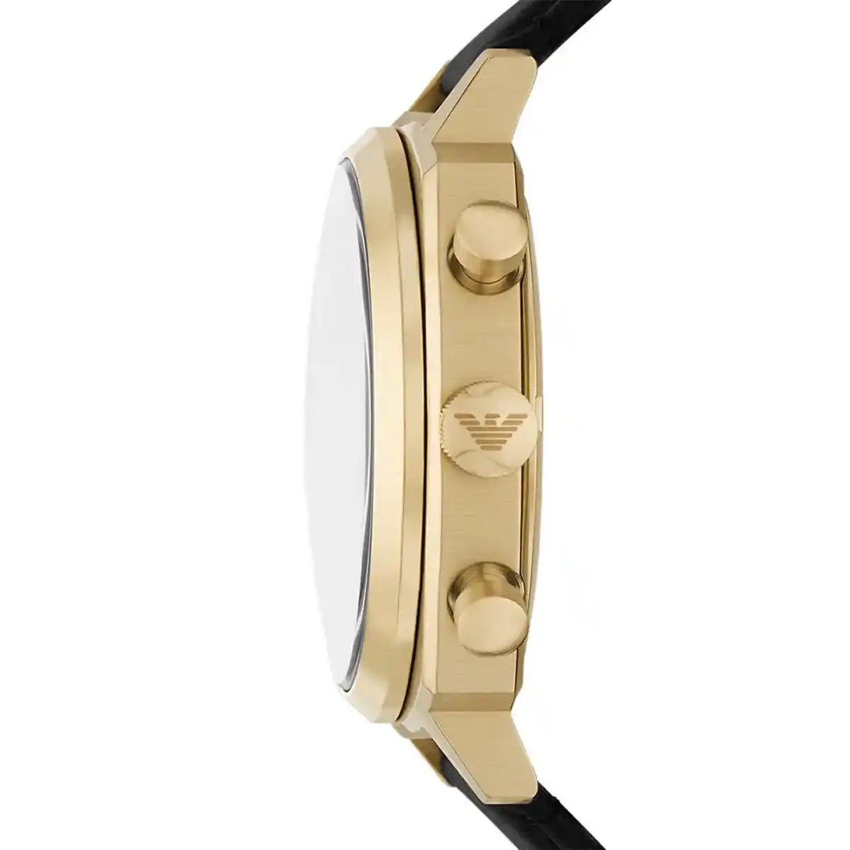 Emporio Armani Carlo Chronograph AR11690 Gold Black Dial Leather Men's Watch