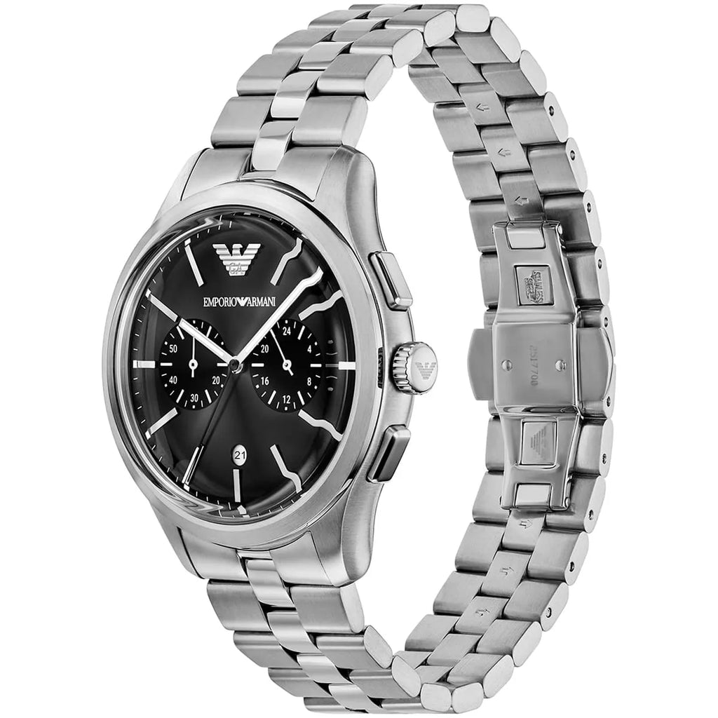 Emporio Armani Dario AR11691 Chronograph Black Dial Silver Stainless Steel Men's Watch