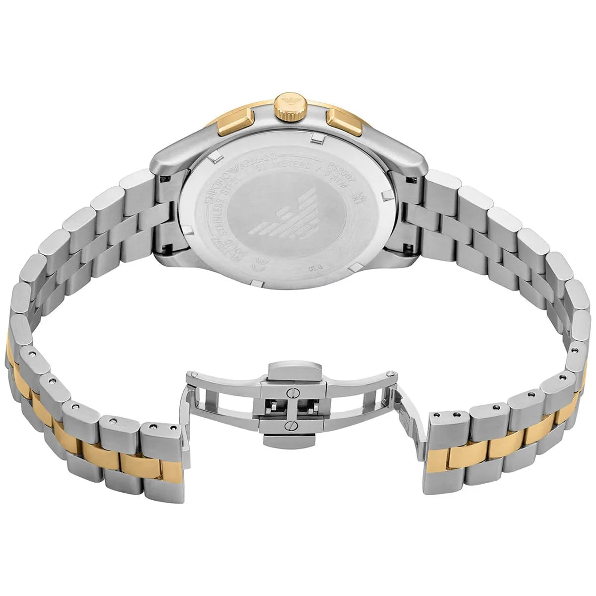 Emporio Armani Dario AR11692 Chronograph Green Dial Two-Tone Stainless Steel Men's Watch
