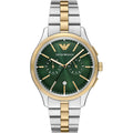 Emporio Armani Dario AR11692 Chronograph Green Dial Two-Tone Stainless Steel Men's Watch