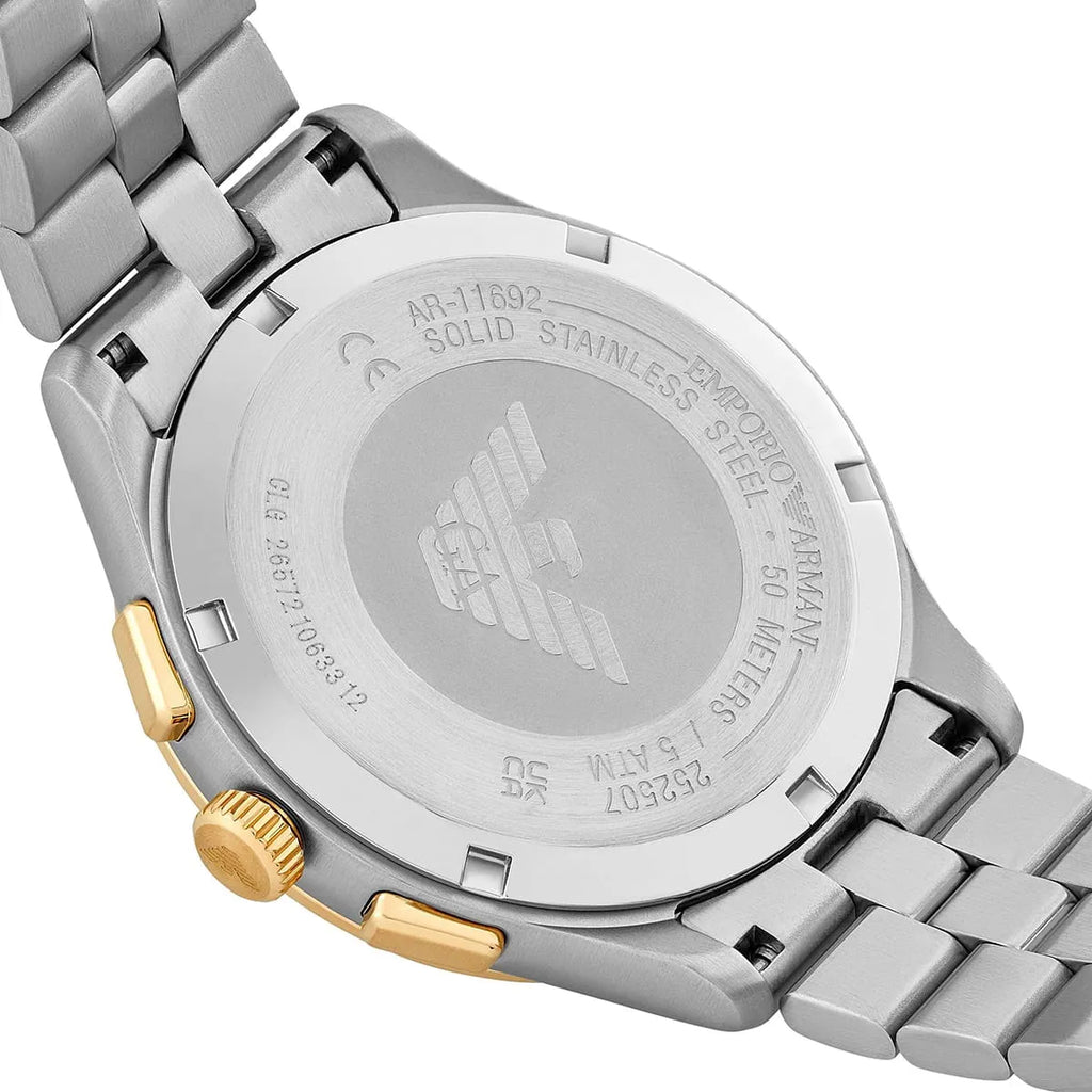 Emporio Armani Dario AR11692 Chronograph Green Dial Two-Tone Stainless Steel Men's Watch
