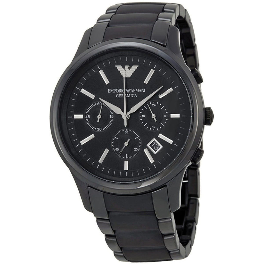 Emporio Armani AR1452 Men’s Black Dial Black Ceramic Ceramica Chronograph Watch