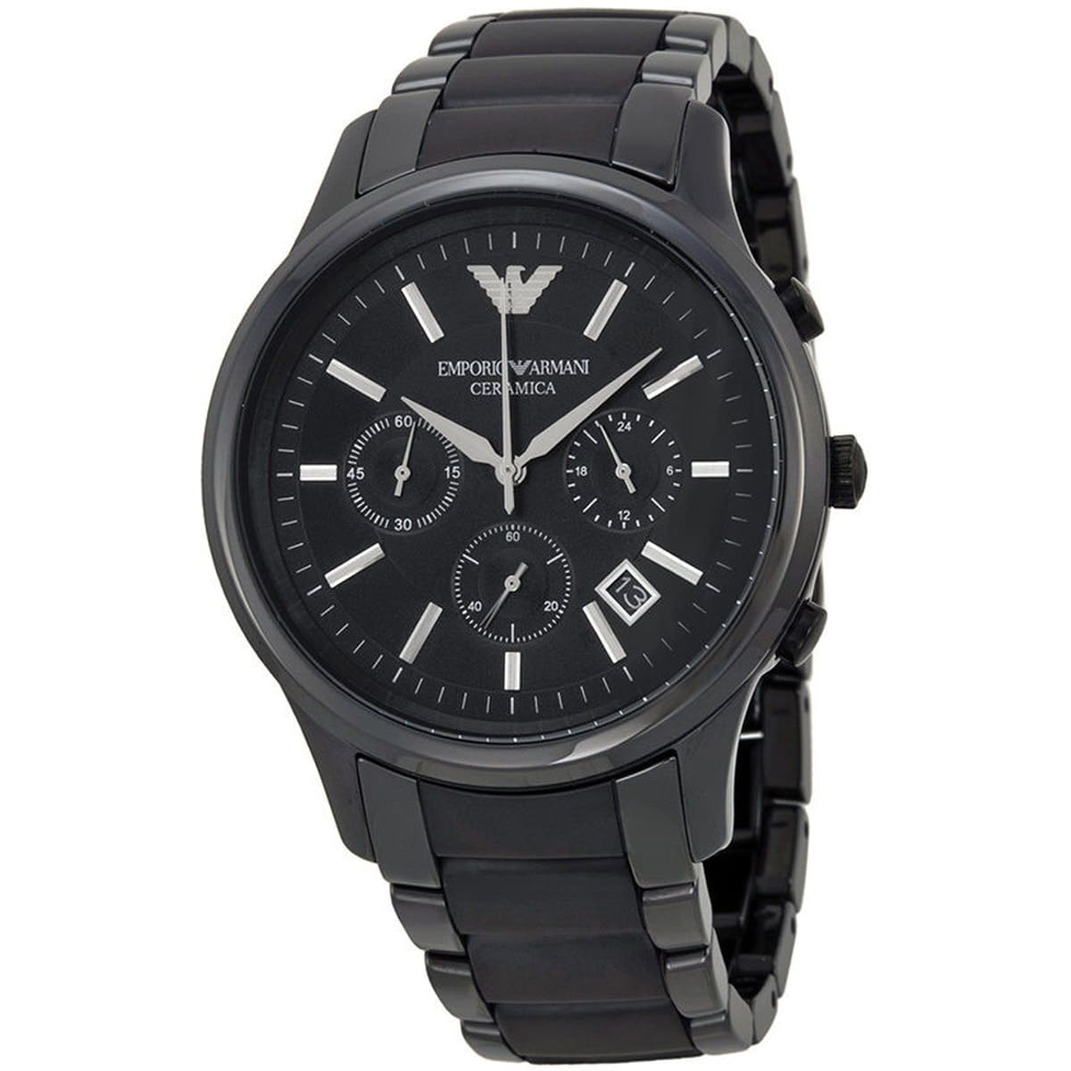 Emporio Armani AR1452 Men’s Black Dial Black Ceramic Ceramica Chronograph Watch