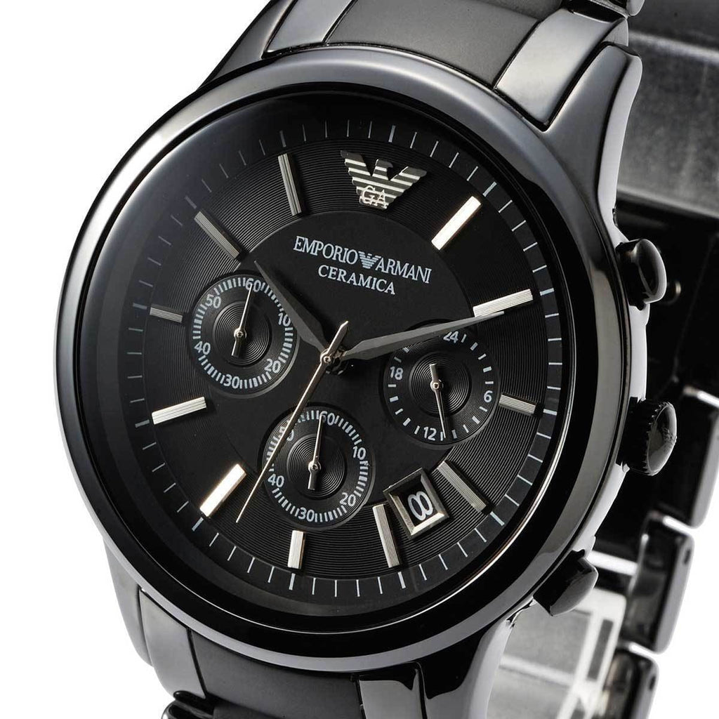 Emporio Armani AR1452 Men’s Black Dial Black Ceramic Ceramica Chronograph Watch