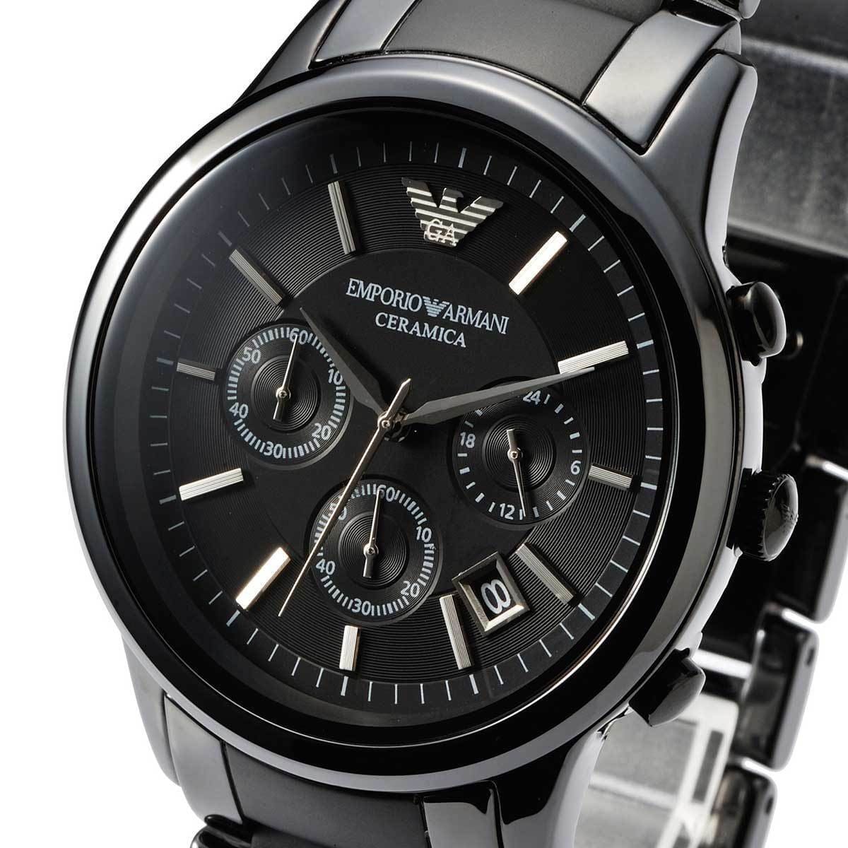 Emporio Armani AR1452 Men’s Black Dial Black Ceramic Ceramica Chronograph Watch