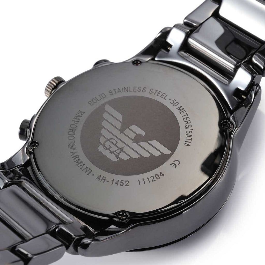 Emporio Armani AR1452 Men’s Black Dial Black Ceramic Ceramica Chronograph Watch