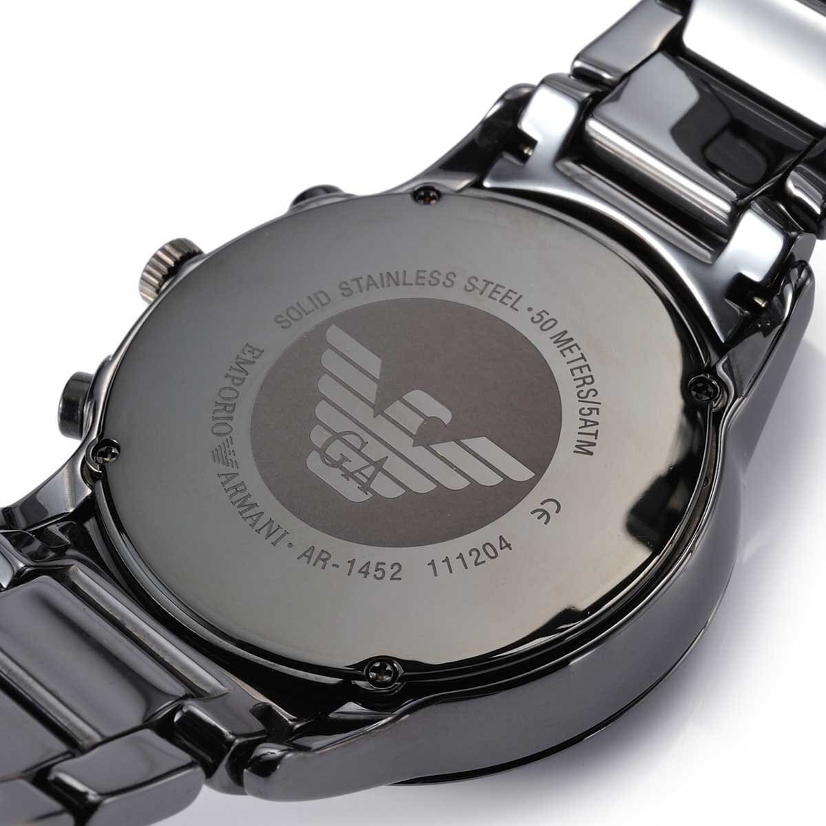 Emporio Armani AR1452 Men’s Black Dial Black Ceramic Ceramica Chronograph Watch