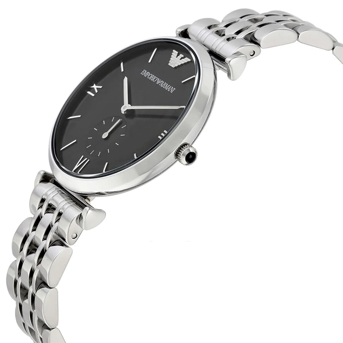 Emporio Armani Gianni T-Bar AR1676 Black Dial Small Seconds Watch