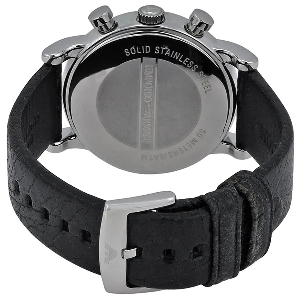 Emporio Armani Luigi AR1810 White Dial Black Leather Watch