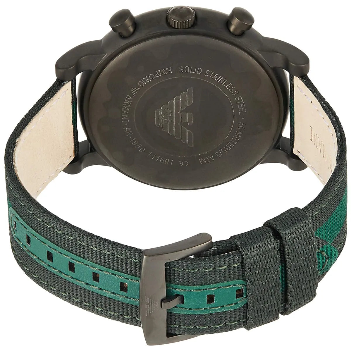 Emporio Armani Luigi XLarge AR1950 Green Fabric Strap Watch
