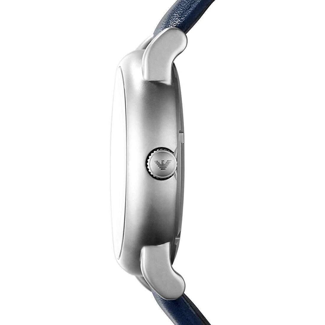 Emporio Armani Luigi AR60011 Meccanico Automatic Open-Heart Blue Leather Watch