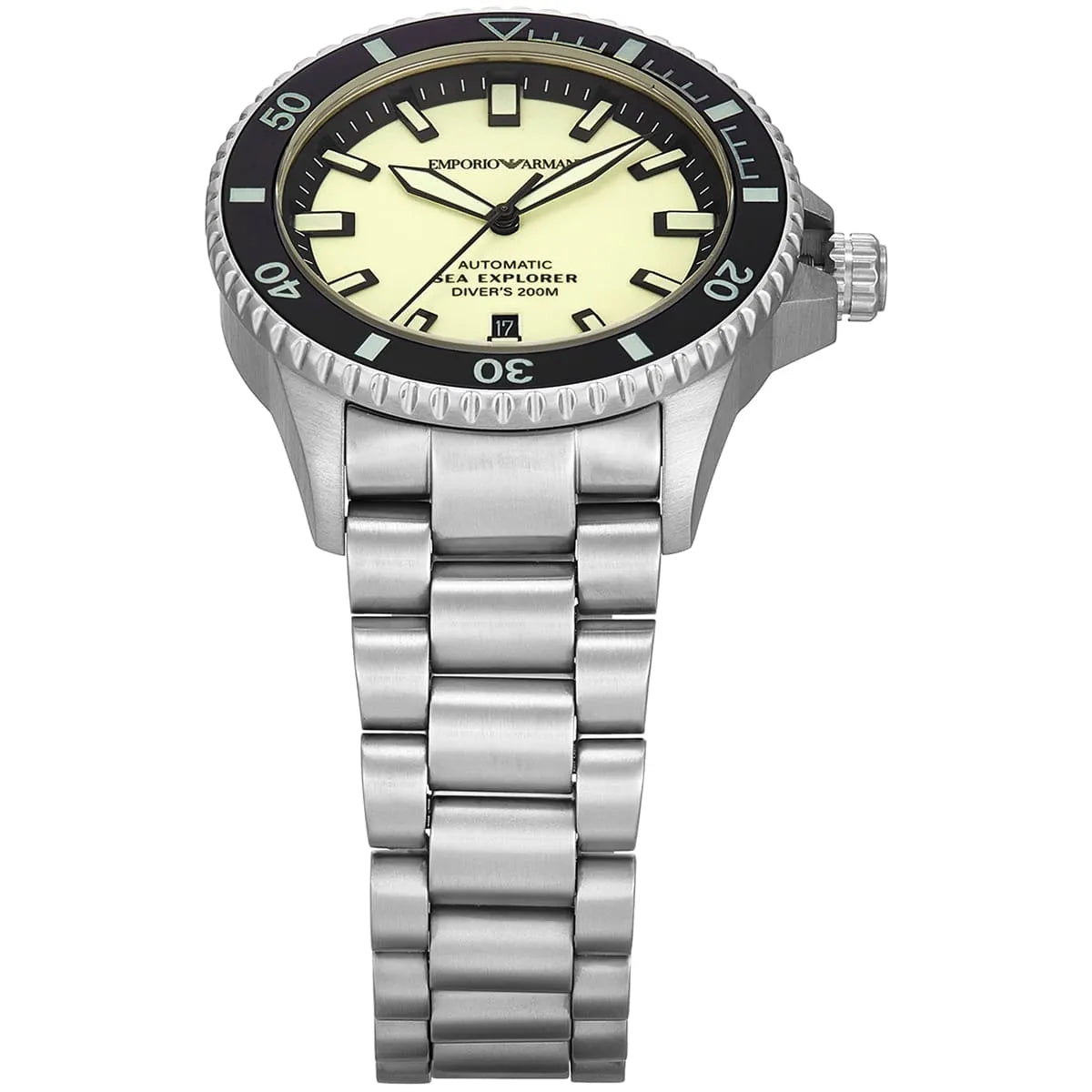 Emporio Armani Sea Explorer AR60083 Automatic Yellow Dial Diver's Watch