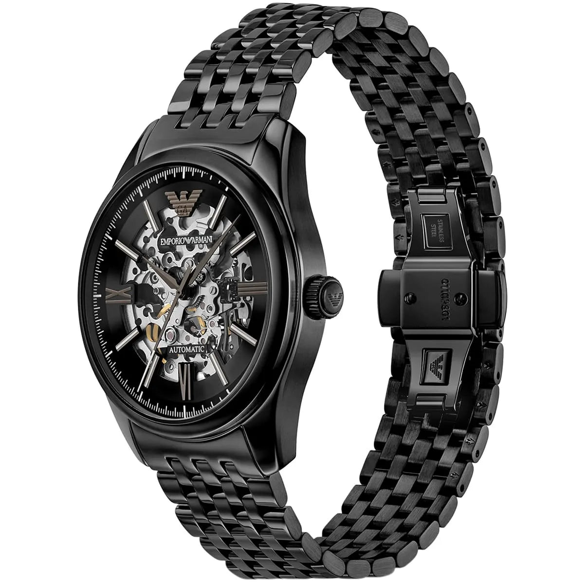 Emporio Armani Antonio AR60093 All Black Automatic Skeleton Men's Watch