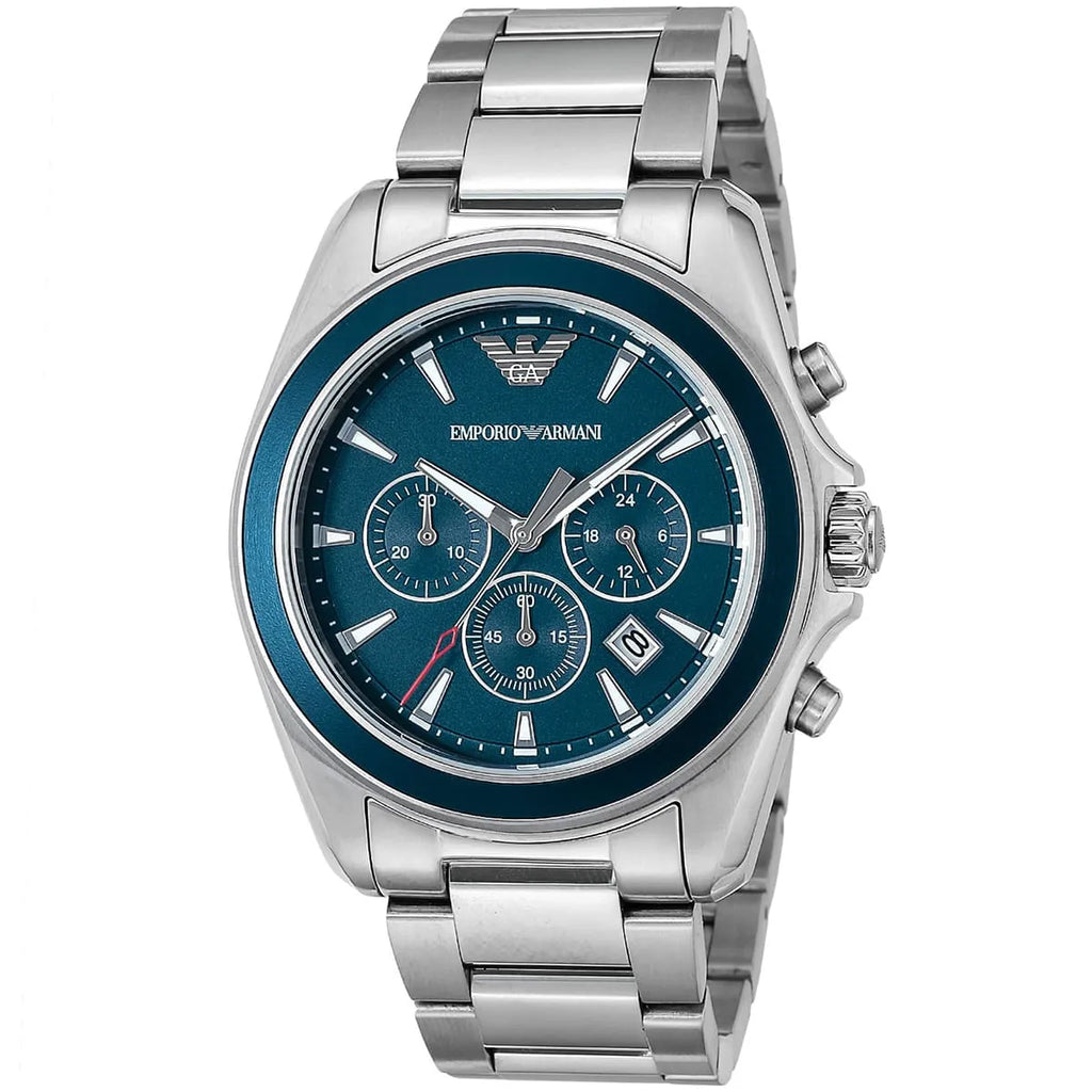 Emporio Armani Tazio Large AR6091 Silver Chronograph Watch