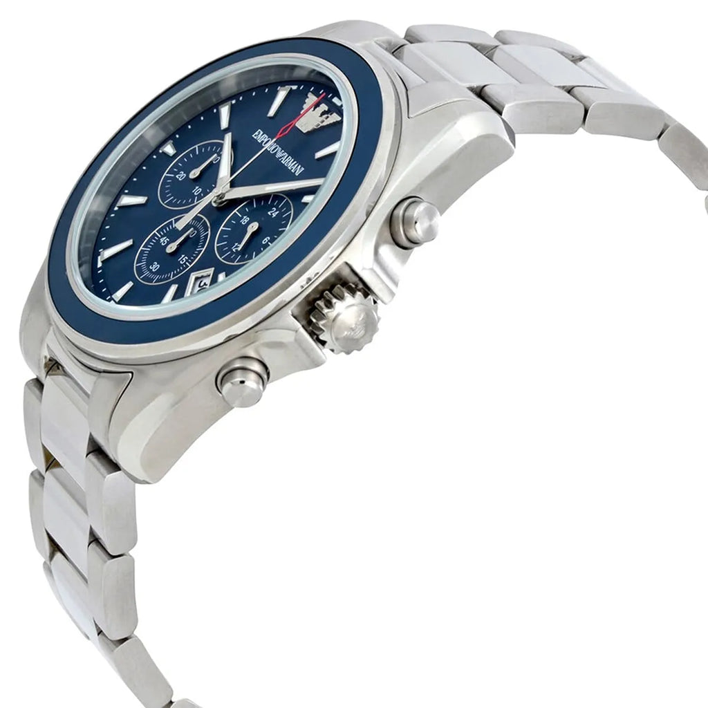 Emporio Armani Tazio Large AR6091 Silver Chronograph Watch