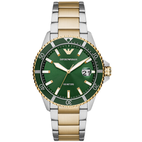 Emporio Armani AR80063 Two-Tone Green Diver Style Watch