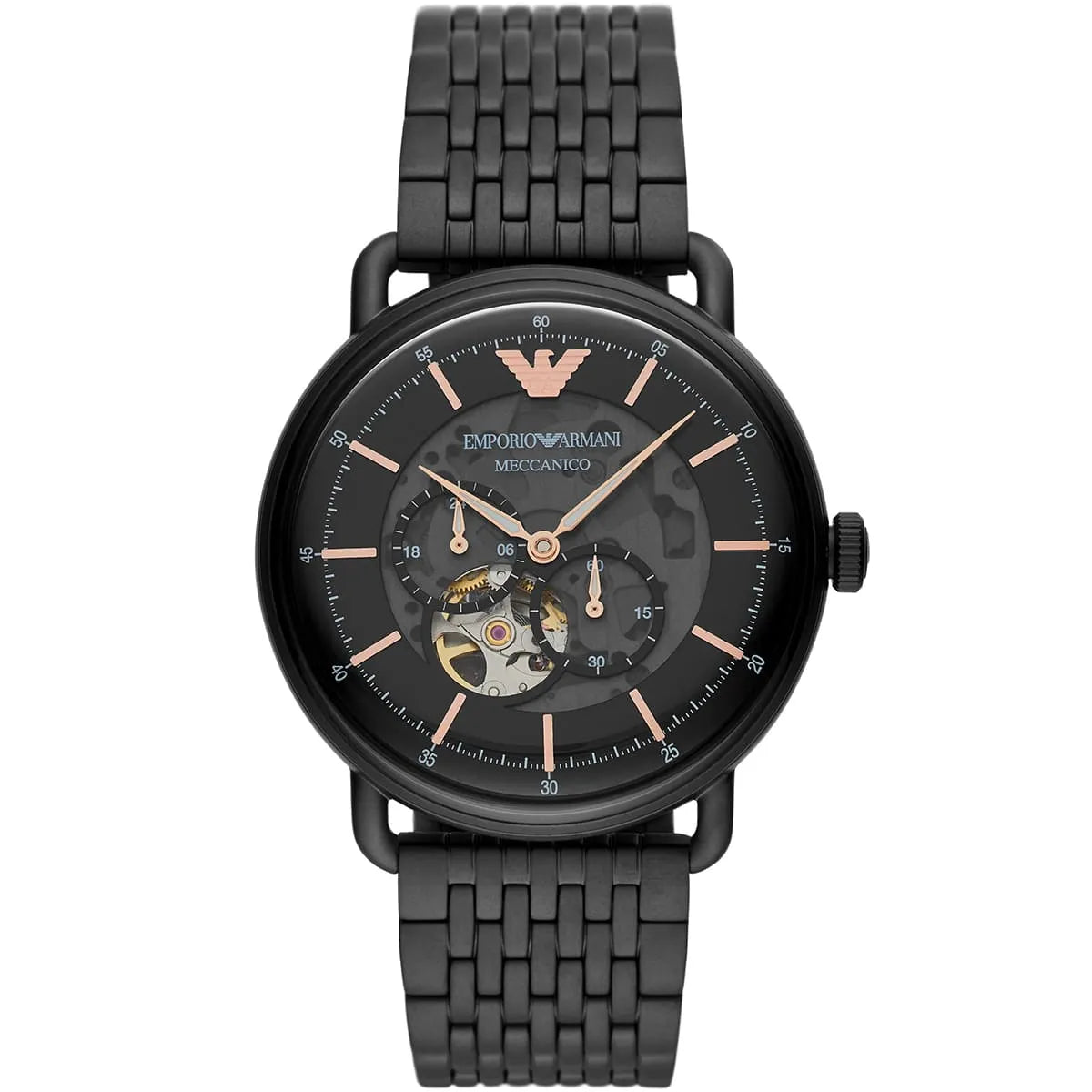 Emporio Armani Aviator AR60025 Meccanico Automatic Black Mesh Watch