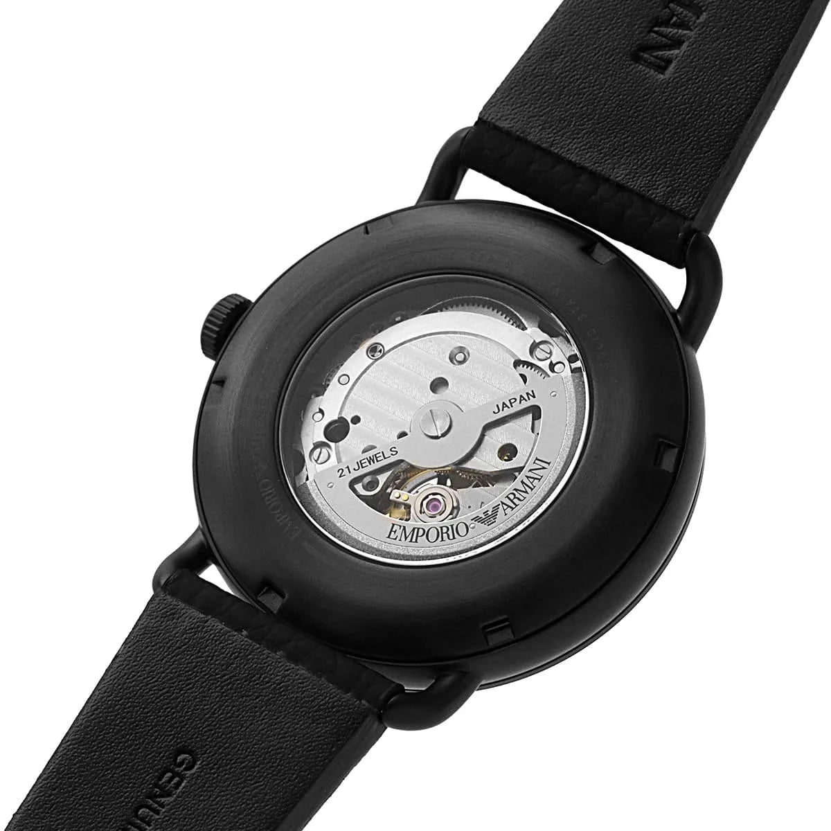 Emporio Armani Aviator AR60028 Meccanico Automatic Black Leather Watch