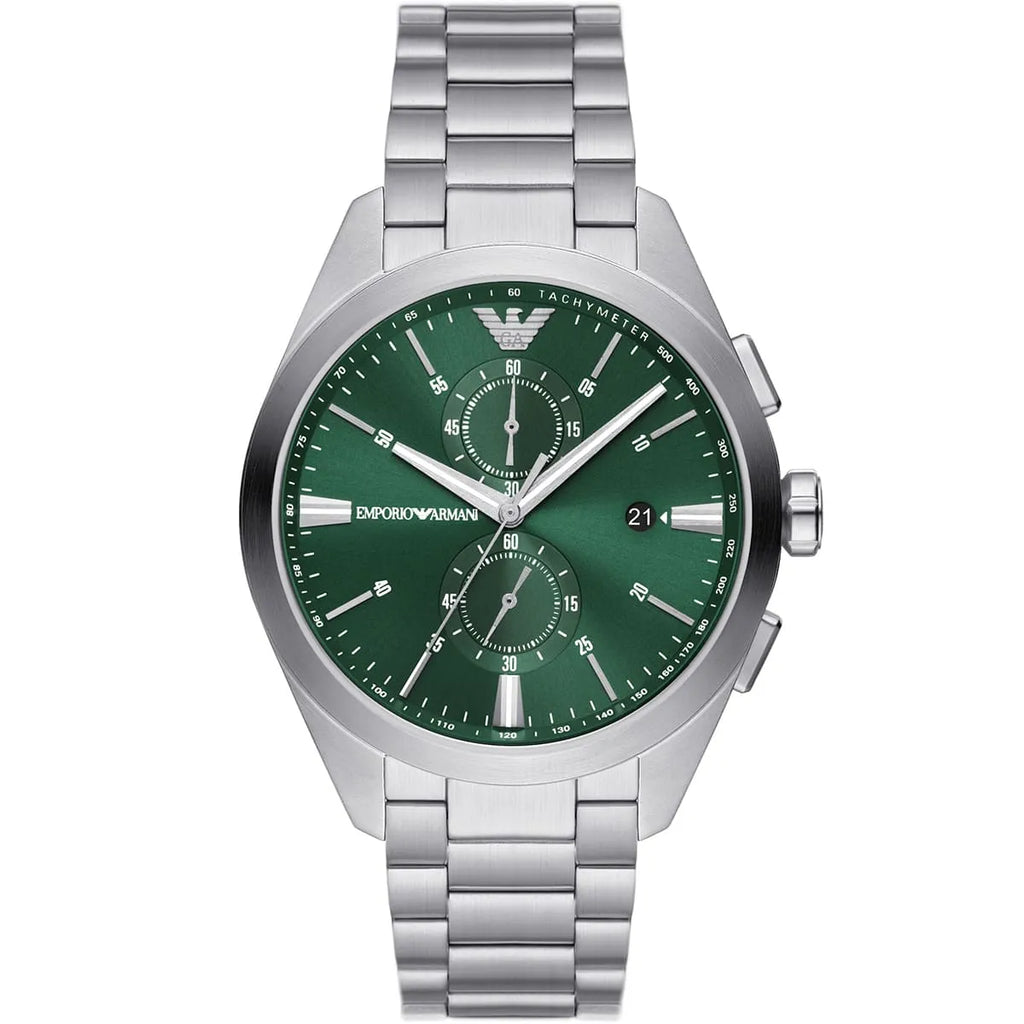 Emporio Armani Claudio AR11480 Green Dial Silver Watch