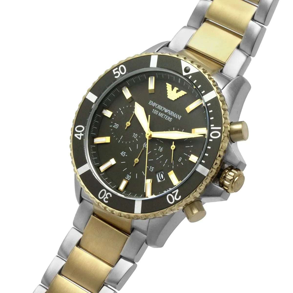 Emporio Armani Diver AR11361 Two-Tone Green Dial Watch