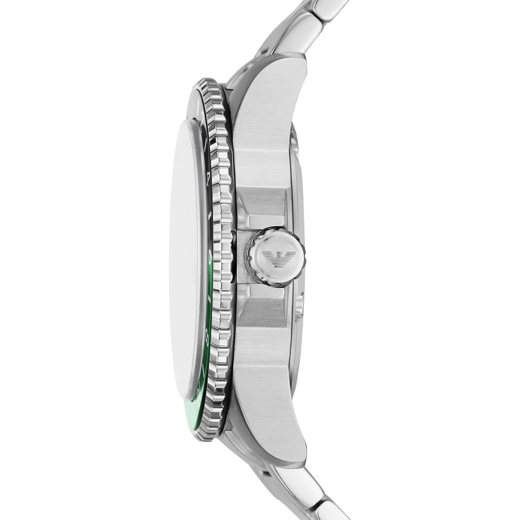 Emporio Armani Diver AR11589 GMT Green & Black Bezel Men's Watch
