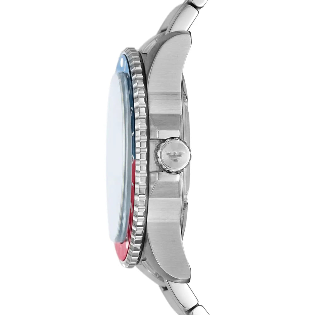 Emporio Armani Diver AR11590 GMT Pepsi Bezel Blue Dial Watch