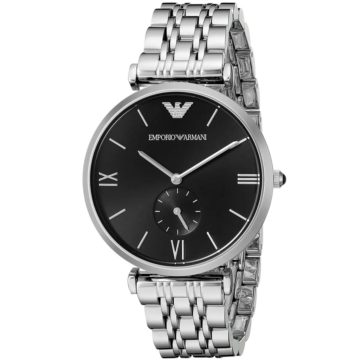 Emporio Armani Gianni T-Bar AR1676 Black Dial Small Seconds Watch